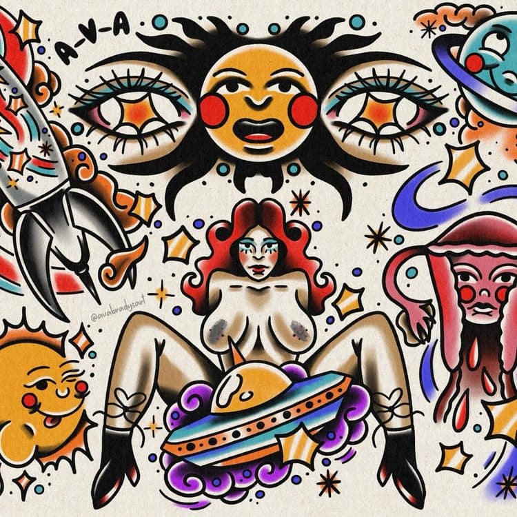 Recent tattoo work by Ava Brady