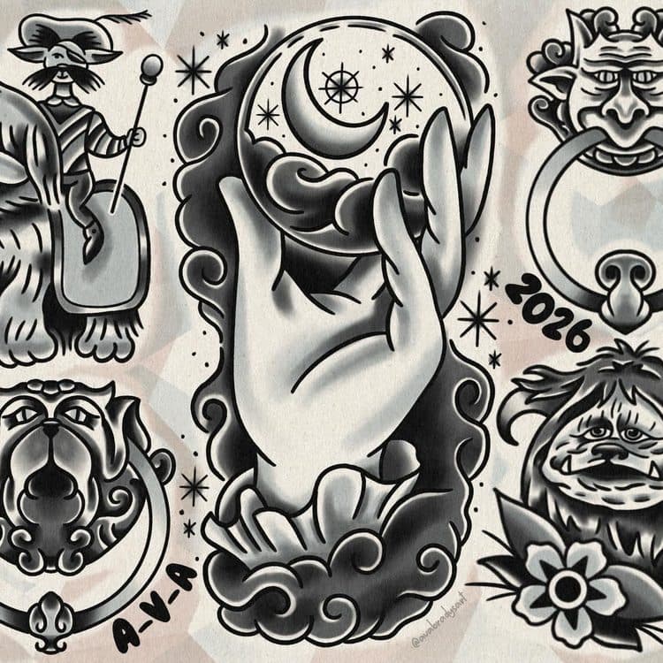 Recent tattoo work by Ava Brady
